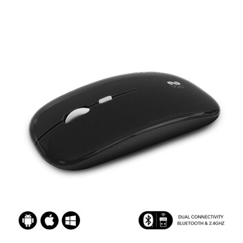 Subblim Dual Flat Ratón Óptico Inalámbrico 1600DPI Negro Subblim Dual Flat Ratón Óptico Inalámbrico 1600DPI Negro