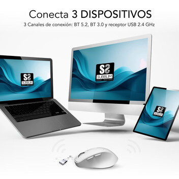 Subblim Comfort Ergo Dual Ratón Ergonómico Inalámbrico para Diestros 2400 DPI Blanco Subblim Comfort Ergo Dual Ratón Ergonómico Inalámbrico para Diestros 2400 DPI Blanco