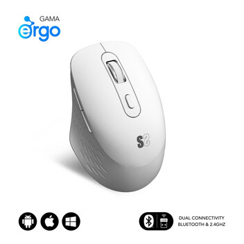 Subblim Curve Ergo Dual Ratón Ergonómico Inalámbrico Blanco Subblim Curve Ergo Dual Ratón Ergonómico Inalámbrico Blanco