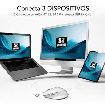 Subblim Curve Ergo Dual Ratón Ergonómico Inalámbrico Blanco Subblim Curve Ergo Dual Ratón Ergonómico Inalámbrico Blanco
