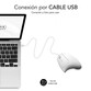 Ratón SUBBLIM con cable 1600 DPI Silent Click ergonómico vertical 6 botones blanco