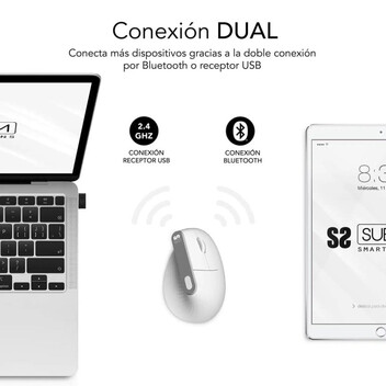 Ratón SUBBLIM inalámbrico 4000 DPI vertical ergonómico Bluetooth dual Ratón SUBBLIM inalámbrico 4000 DPI vertical ergonómico Bluetooth dual