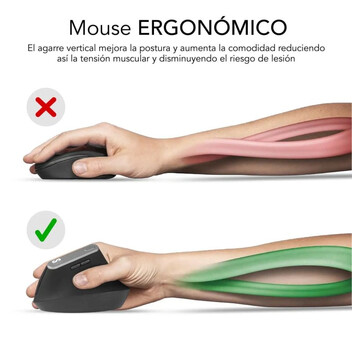 Ratón SUBBLIM inalámbrico 4000 DPI vertical ergonómico Bluetooth dual Ratón SUBBLIM inalámbrico 4000 DPI vertical ergonómico Bluetooth dual