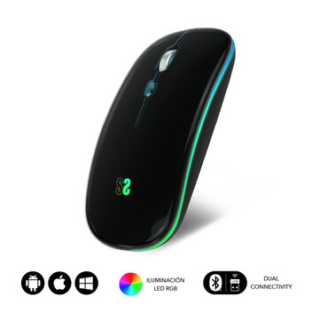 Subblim LED Dual Flat Mouse Ratón Óptico Inalámbrico RGB 1600DPI Negro Subblim LED Dual Flat Mouse Ratón Óptico Inalámbrico RGB 1600DPI Negro