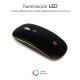 Subblim LED Dual Flat Mouse Ratón Óptico Inalámbrico RGB 1600DPI Negro