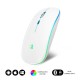 Subblim LED Dual Flat Mouse Ratón Óptico Inalámbrico RGB 1600DPI Blanco