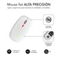 Subblim LED Dual Flat Mouse Ratón Óptico Inalámbrico RGB 1600DPI Blanco
