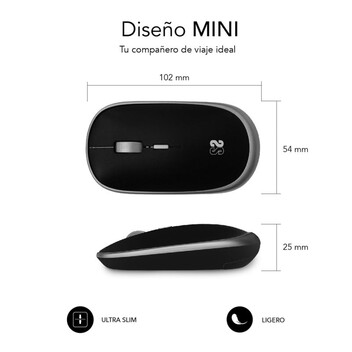 Subblim Wireless Mini Mouse Ratón Óptico Inalámbrico Negro Subblim Wireless Mini Mouse Ratón Óptico Inalámbrico Negro
