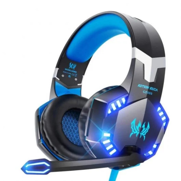 Klack Auriculares Gaming LED para PS4/PC/Xbox Azul