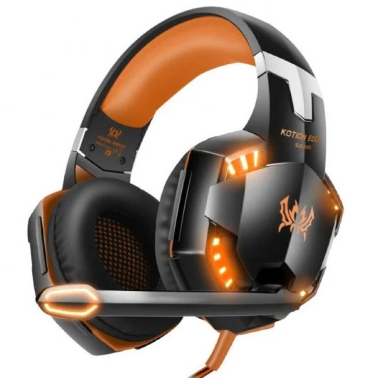 Klack Auriculares Gaming LED para PS4/PC/Xbox Naranja