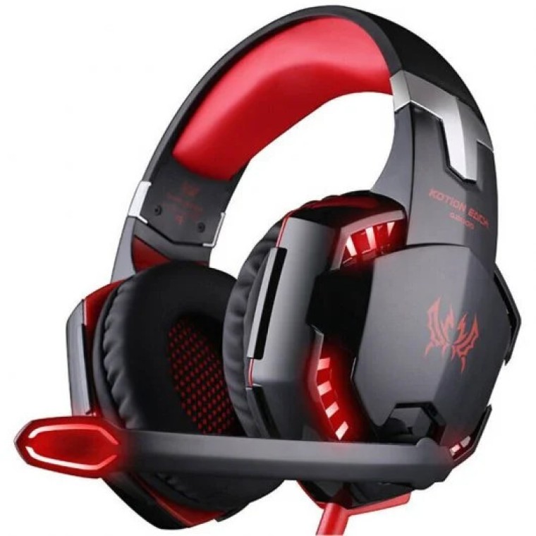 Klack Auriculares Gaming LED para PS4/PC/Xbox Rojo