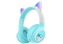 Kinsi AKZ-02 Auriculares Inalámbricos Orejas de Gato RGB Azules Kinsi AKZ-02 Auriculares Inalámbricos Orejas de Gato RGB Azules