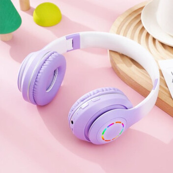 Kinsi B39M Auriculares Inalámbricos Bluetooth RGB Morado Kinsi B39M Auriculares Inalámbricos Bluetooth RGB Morado
