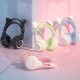 Kinsi SY-G35 Auriculares Gaming RGB con Orejas Rosa