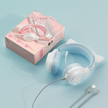 Kinsi SY-G35 Auriculares Gaming RGB con Orejas Azul Kinsi SY-G35 Auriculares Gaming RGB con Orejas Azul