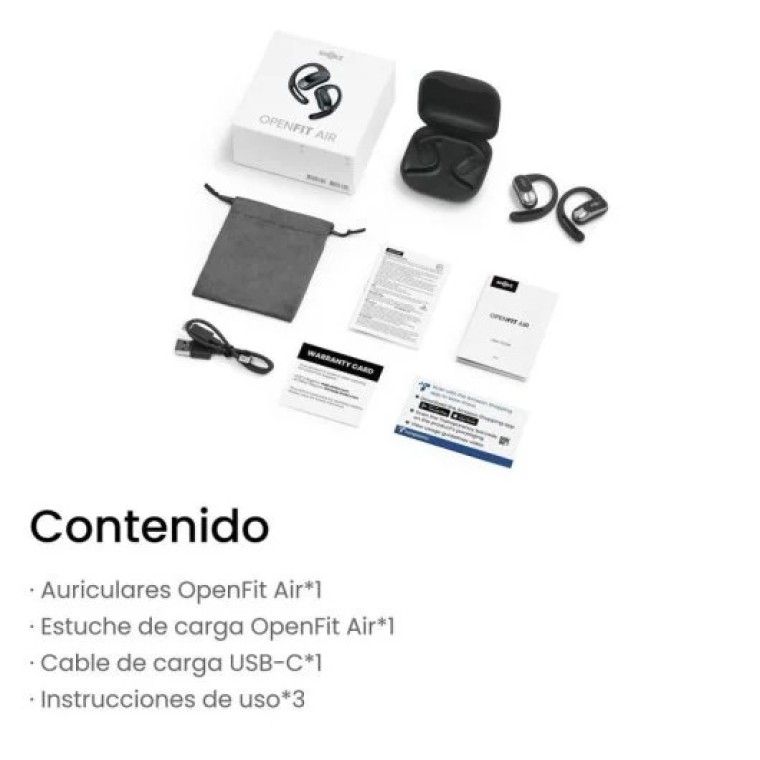 Shokz Openfit Air Auriculares Open-Ear Bluetooth Blancos