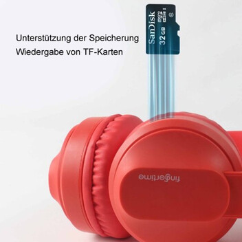 Kinsi Bobo-1 Auriculares Infantiles con Cable/Inalámbrico con Ranura para Insertar Tarjeta TF Rosas