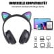 Kinsi AKZ-62 Auriculares Inalámbricos Orejas de Gato RGB Negros