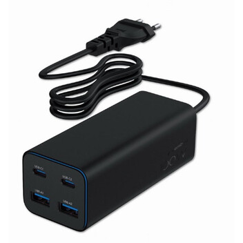 Fuente Alimentación Gembird 100W GaN Power Delivery TA-UC-2A2C-PD100-01-BK Ca Fuente Alimentación Gembird 100W GaN Power Delivery TA-UC-2A2C-PD100-01-BK Ca