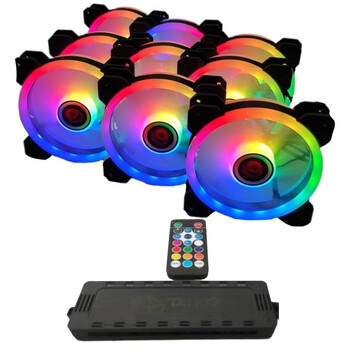 Talius Iris Spectrum ARGB Kit de Centralita + 9 Ventiladores Suplementarios 120 Mm Negros Talius Iris Spectrum ARGB Kit de Centralita + 9 Ventiladores Suplementarios 120 Mm Negros