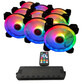 Talius Iris Spectrum ARGB Kit de Centralita + 9 Ventiladores Suplementarios 120 Mm Negros Talius Iris Spectrum ARGB Kit de Centralita + 9 Ventiladores Suplementarios 120 Mm Negros