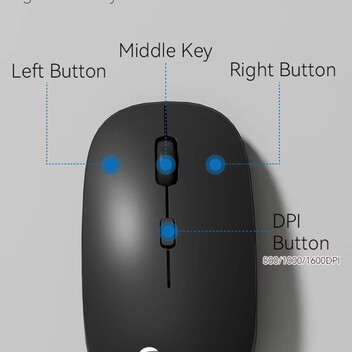 Klack K10C Teclado y Ratón Inalámbricos de Tamaño Completo 104 Teclas Español (Incluye Ñ) Negro
