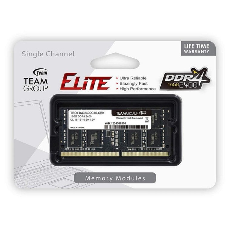 Team Group Elite SO-DIMM DDR4 2400 PC-19200 16GB CL16