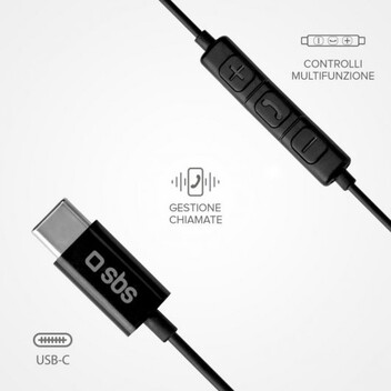 SBS Studio Mix 100C Auriculares USB-C Negros