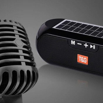 Klack TG-182 Altavoz Bluetooth Estéreo con Carga Solar Resistente al Agua AUX/Radio FM Negro Klack TG-182 Altavoz Bluetooth Estéreo con Carga Solar Resistente al Agua AUX/Radio FM Negro