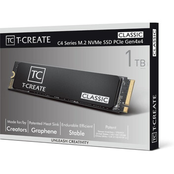 Disco Duro Team Group T-CREATE CLASSIC C47 1TB Disco SSD 7400MB/s NVMe PCIe 4.0 M.2 Gen4 3D NAND