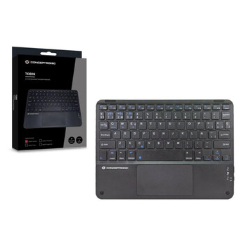 Teclado Conceptronic TOBIN01BES QWERTY Español Bluetooth Touchpad Recargable Negro