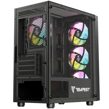 Torre PC Tempest Rampart ARGB M-ATX Cristal Templado USB 3.0 Negra Torre PC Tempest Rampart ARGB M-ATX Cristal Templado USB 3.0 Negra