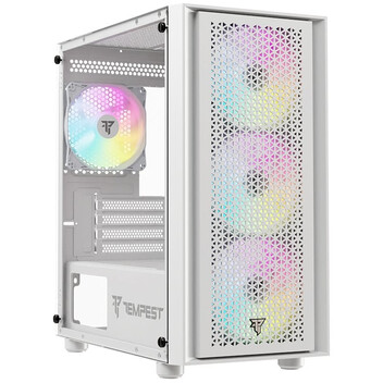 Torre PC Tempest Rampart ARGB M-ATX Cristal Templado USB 3.0 Blanca