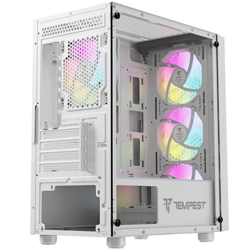 Torre PC Tempest Rampart ARGB M-ATX Cristal Templado USB 3.0 Blanca