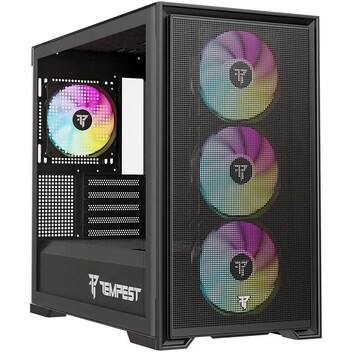 Torre PC Tempest Stronghold ARGB M-ATX Cristal Templado USB 3.0 Negra Torre PC Tempest Stronghold ARGB M-ATX Cristal Templado USB 3.0 Negra