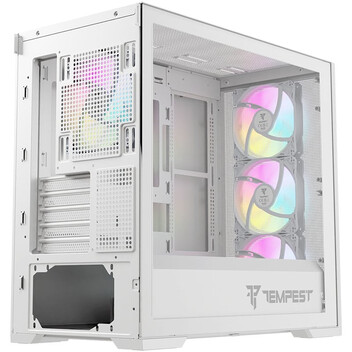 Torre PC Tempest Stronghold ARGB M-ATX Cristal Templado USB 3.0 Blanca