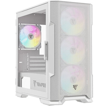Torre PC Tempest Stockade ARGB M-ATX Cristal Templado USB 3.0 Blanca
