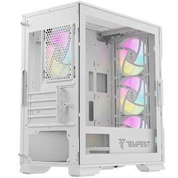 Torre PC Tempest Stockade ARGB M-ATX Cristal Templado USB 3.0 Blanca