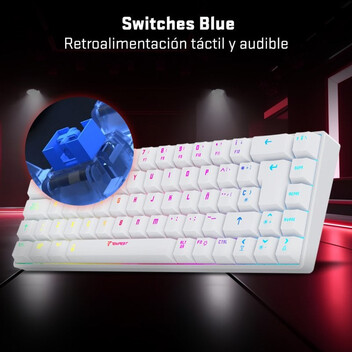 Tempest K20 Beast Teclado Mecánico Inalámbrico Gaming RGB TKL Mini Blanco