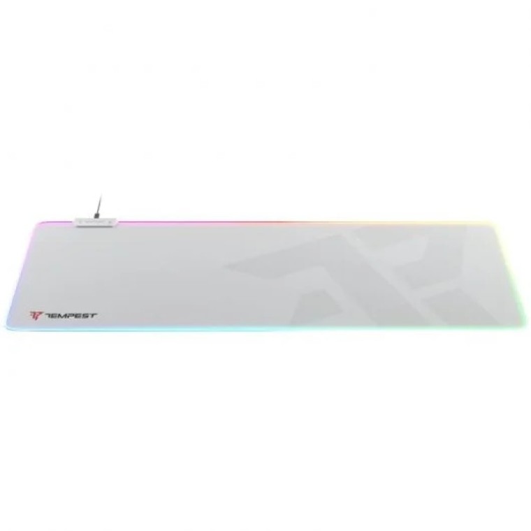 Tempest Mousepad RGB 80x30cm 3mm Alfombrilla Gaming Extended Blanca