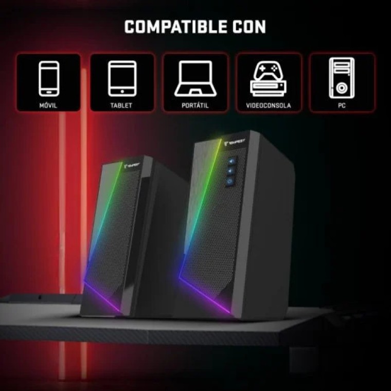 Tempest M20 RGB Master 2.0 Altavoces Gaming con Bluetooth Negros