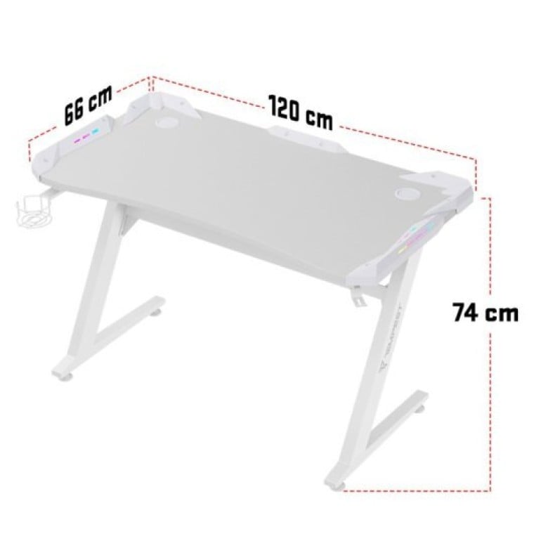 Tempest Safezone White Mesa Gaming 120x66cm RGB Blanca