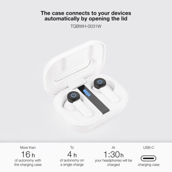 TooQ Bender TQBWH-0031W Auriculares Bluetooth con Estuche de Carga Blancos TooQ Bender TQBWH-0031W Auriculares Bluetooth con Estuche de Carga Blancos