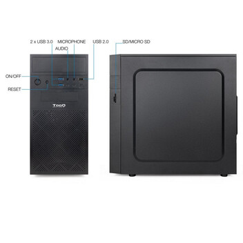 Torre PC TooQ TQC-4701U3C-B Mini Tower USB 3.0 Negra Torre PC TooQ TQC-4701U3C-B Mini Tower USB 3.0 Negra