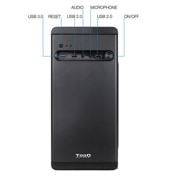 Torre PC TooQ TQC-4702U3C-B Mini Tower USB 3.0 Negra Torre PC TooQ TQC-4702U3C-B Mini Tower USB 3.0 Negra