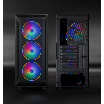 Torre PC Caja Semitorre Gaming Ragnärok TQGCC101-B ATX Vidrio Templado 4 Ventiladores Negro Torre PC Caja Semitorre Gaming Ragnärok TQGCC101-B ATX Vidrio Templado 4 Ventiladores Negro