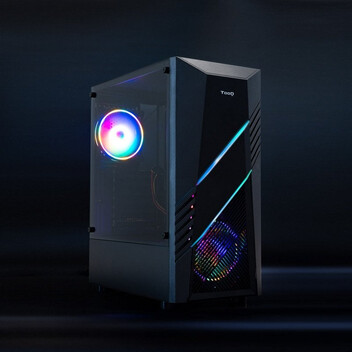 Torre PC TooQ TQGCC102-B Biohazard Cristal Templado USB 3.0 Negra