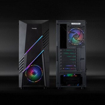 Torre PC TooQ TQGCC102-B Biohazard Cristal Templado USB 3.0 Negra