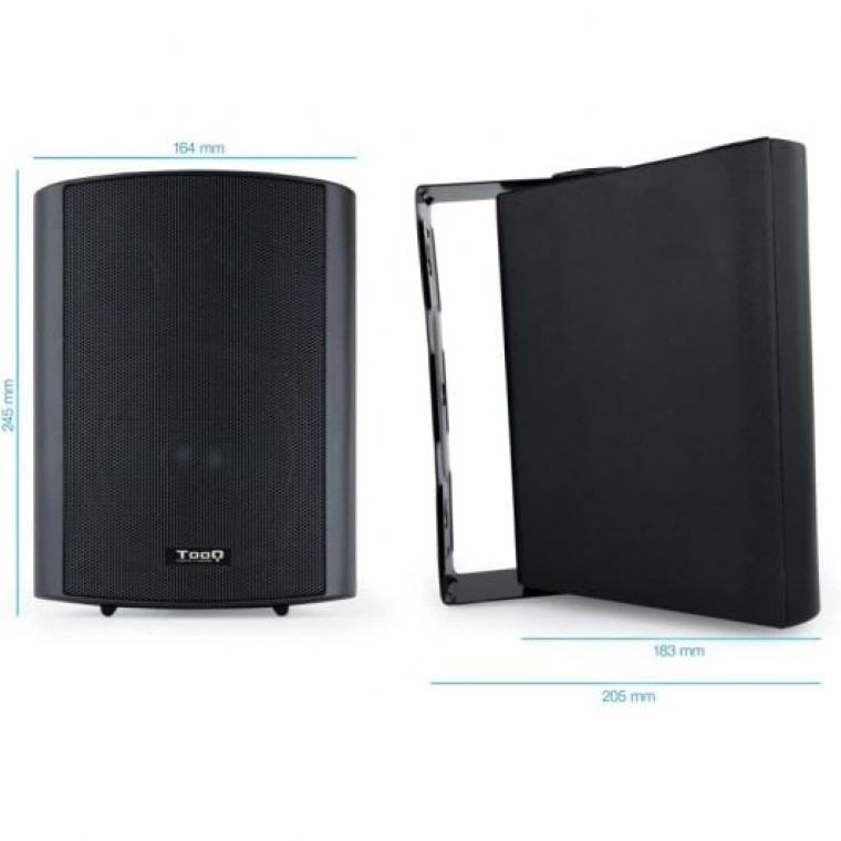 TooQ TQOWS-01B Altavoces Autoamplificados de Pared 2x30W Negros