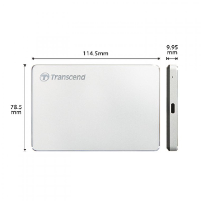 Transcend StoreJet 25C3S 2.5" 2TB USB-C Plata